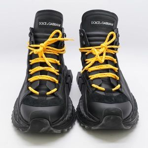 SOLD !!Dolce & Gabbana Black Leaher Super King High -Top sneakers us size11